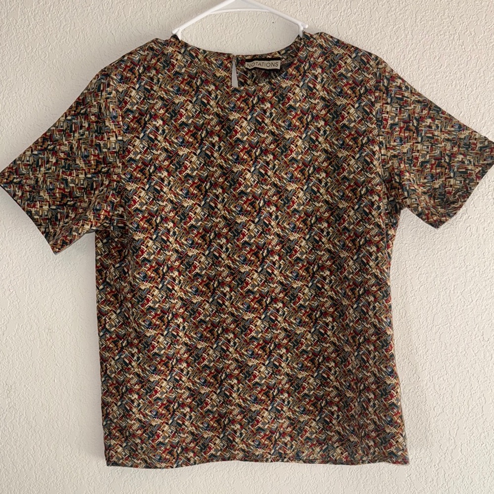 Notations Multicolor‎ Patterned Blouse Size M
